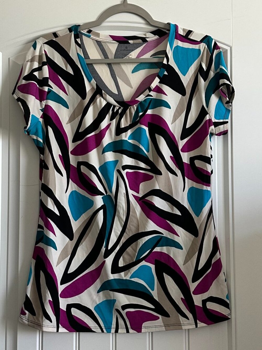 Colorful Worthington Geometric Top L